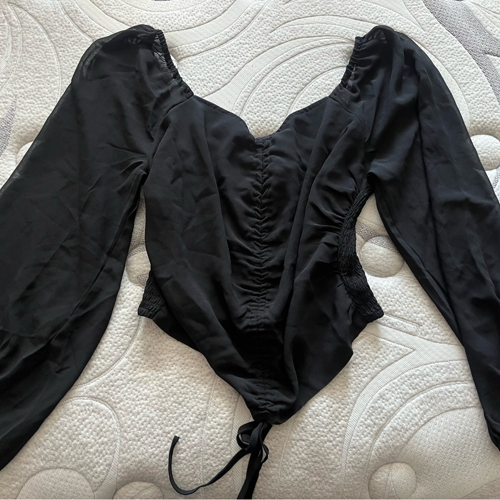 Ricki's Black Ruched Bodysuit